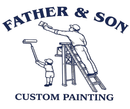 Company logo for Father And Son Custom Painting in dark blue and light blue text on a white background.