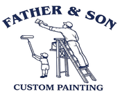 Company logo for Father And Son Custom Painting in dark blue and light blue text on a white background.