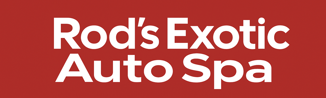 A picture of a car that says rod 's exotic auto spa