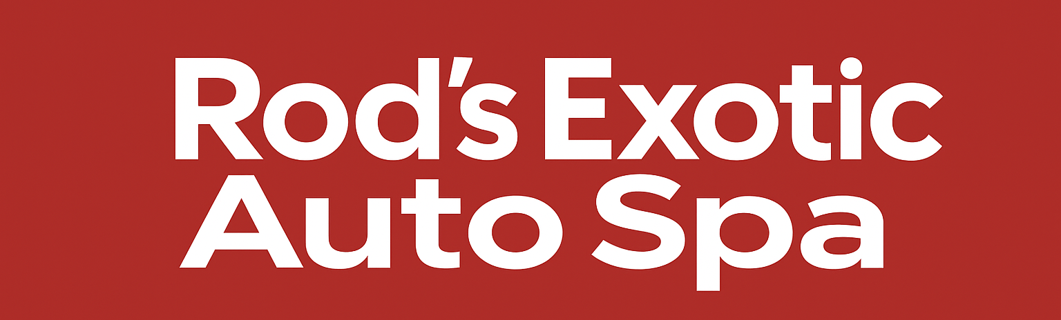 A picture of a car that says rod 's exotic auto spa