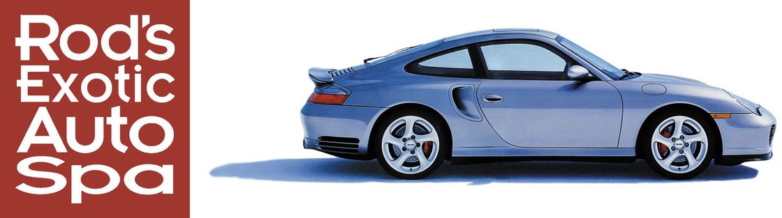 A picture of a car that says rod 's exotic auto spa