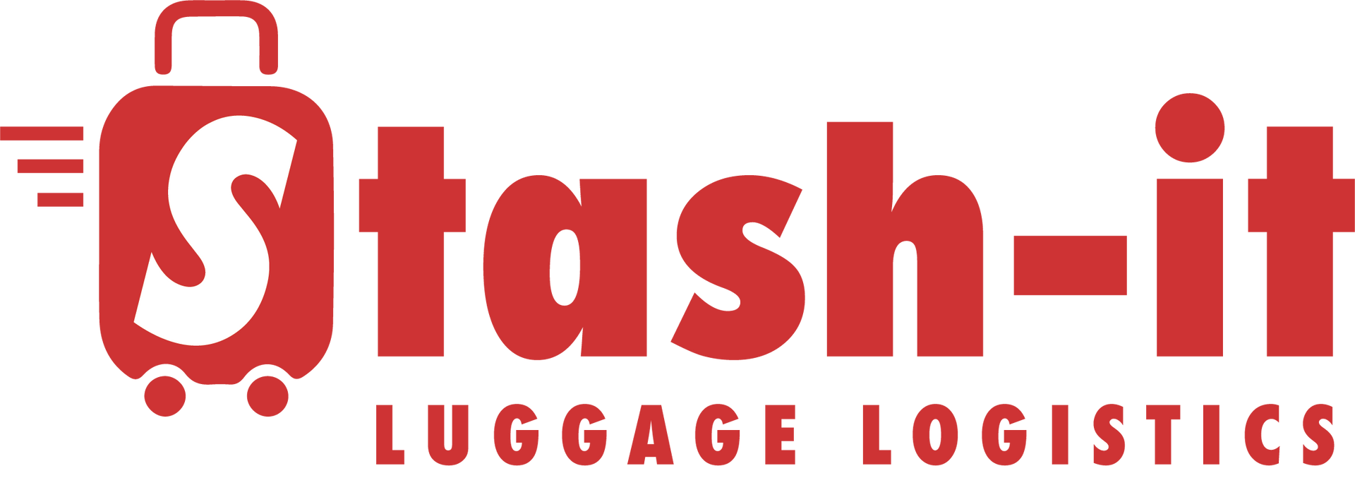 A red logo for stash-it luggage logistics