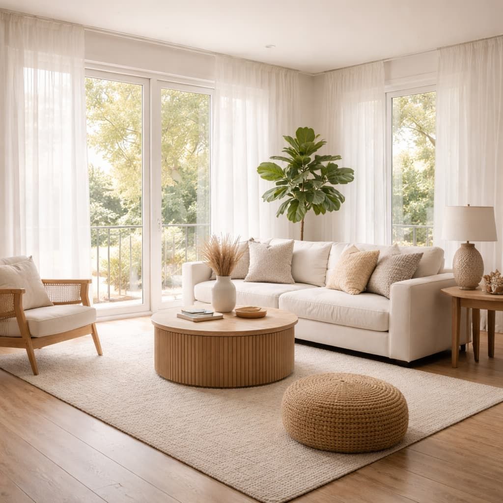 Sheer curtains in a modern Shepparton living room