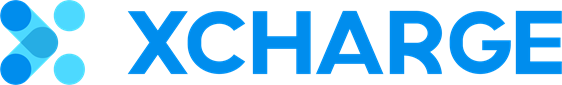 The word xcharge is written in blue on a white background