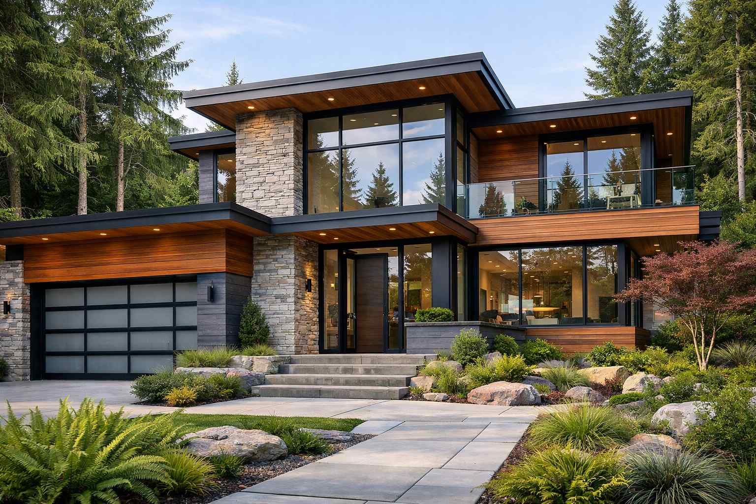 A carpenter smiles, hands on hips, in a workshop; wearing a blue shirt, tool belt, and cap.
