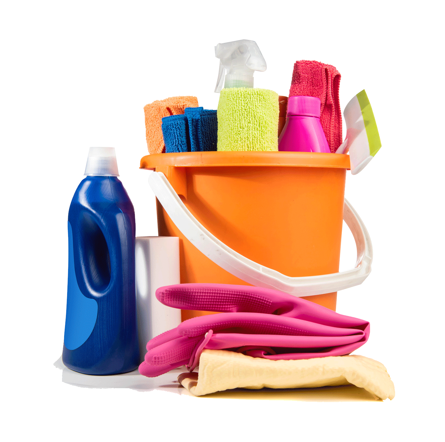 Bucket With Cleaning Products And Tools — Townsville, QLD — Glam Home Cleaning