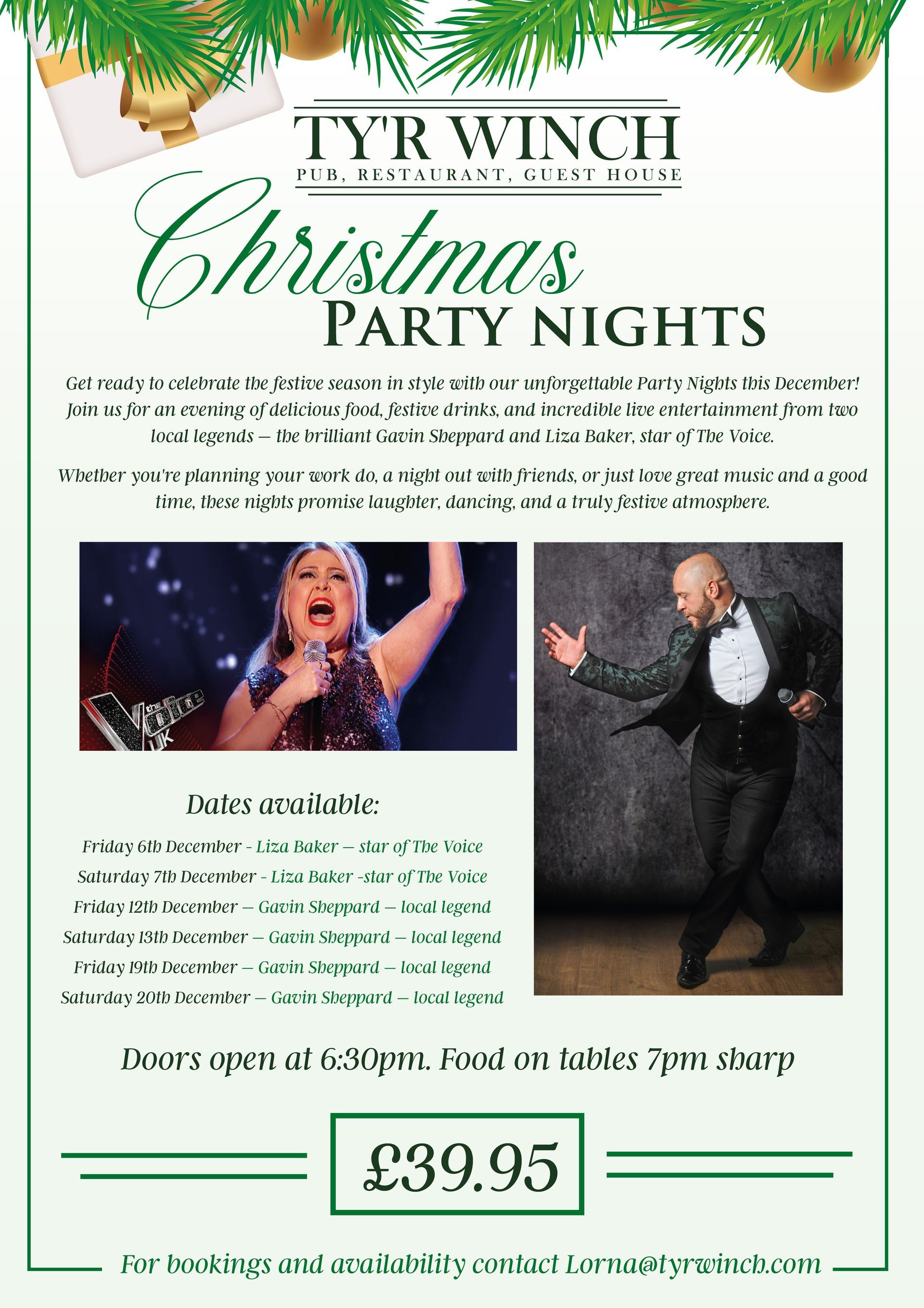 christmas party. fest gastro pub. gavin sheppard. the voice liza baker. office christmas party. family christmas party
