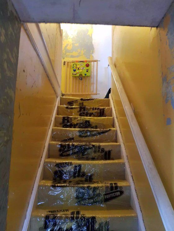 Preparation work prior to painting.