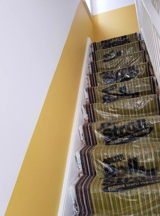 Freshly painted staircase, creating a modern look in York.