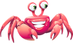 Cartoon crab smiling