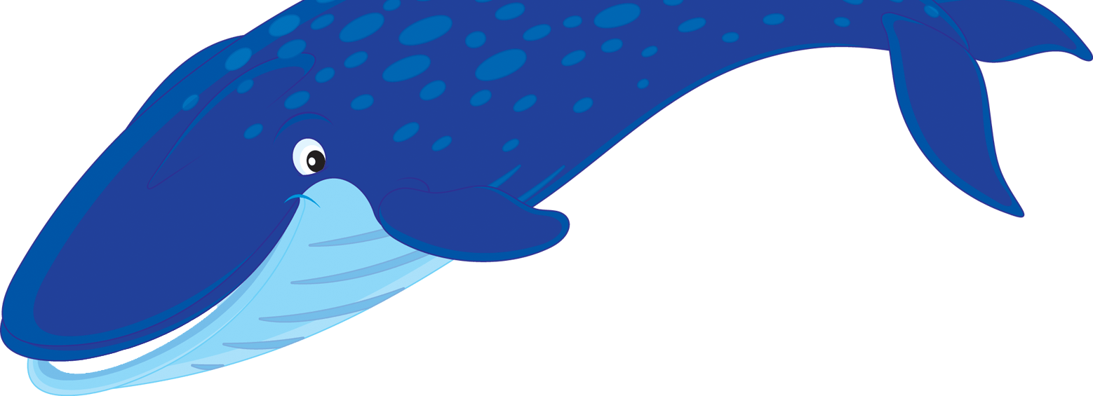 smiling blue whale cartoon
