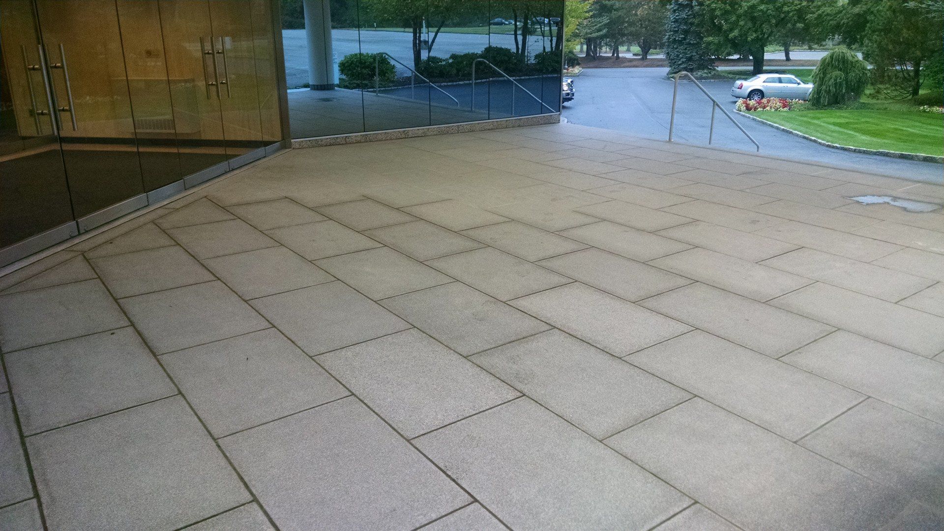 Concrete Entry Area to Office Building - Hardscaping in Bedford Hills, NY