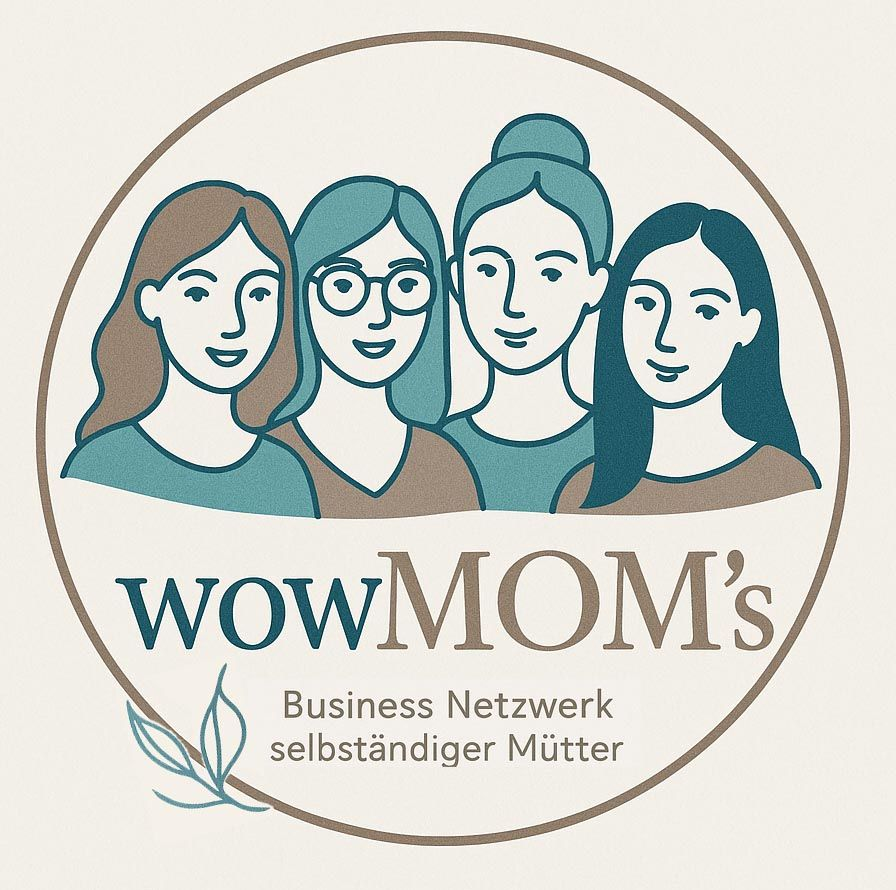 wowMOM's Logo mit gezeichneten Frauen