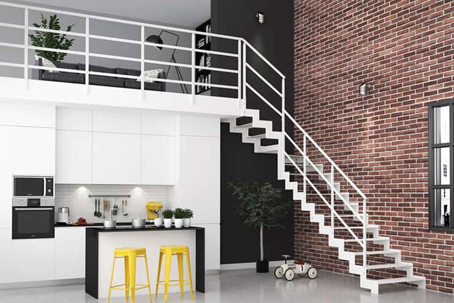 scala acciaio per soppalco