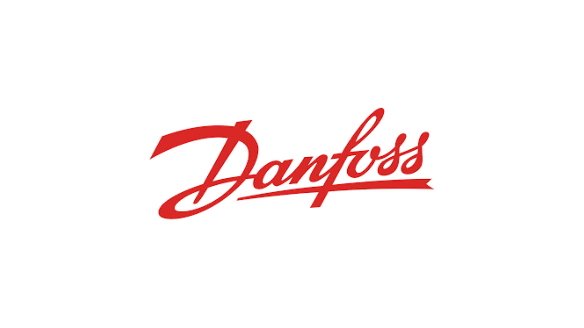 The danfoss logo is red on a white background.