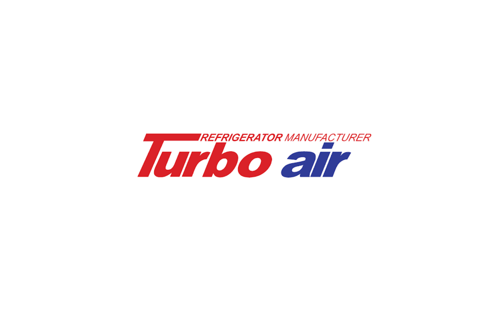 The turbo air logo is red and blue on a white background.