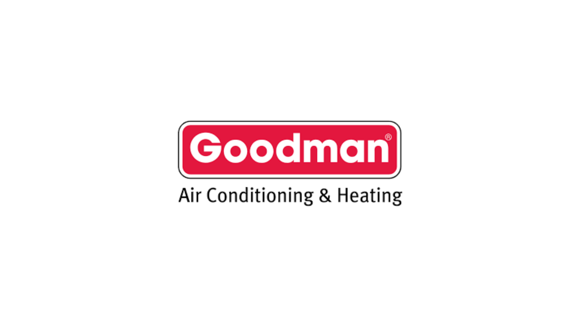 A goodman air conditioning and heating logo on a white background.