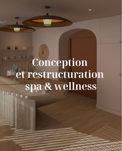 Deux serviettes blanches empilées l'une sur l'autre à côté d'une piscine avec les mots spa & bien-être au-dessus