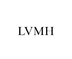 Un logo noir et blanc pour lvmh sur fond blanc.