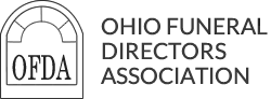 Ohio Funeral Directors Association logo with arched OFDA emblem in black and gray
