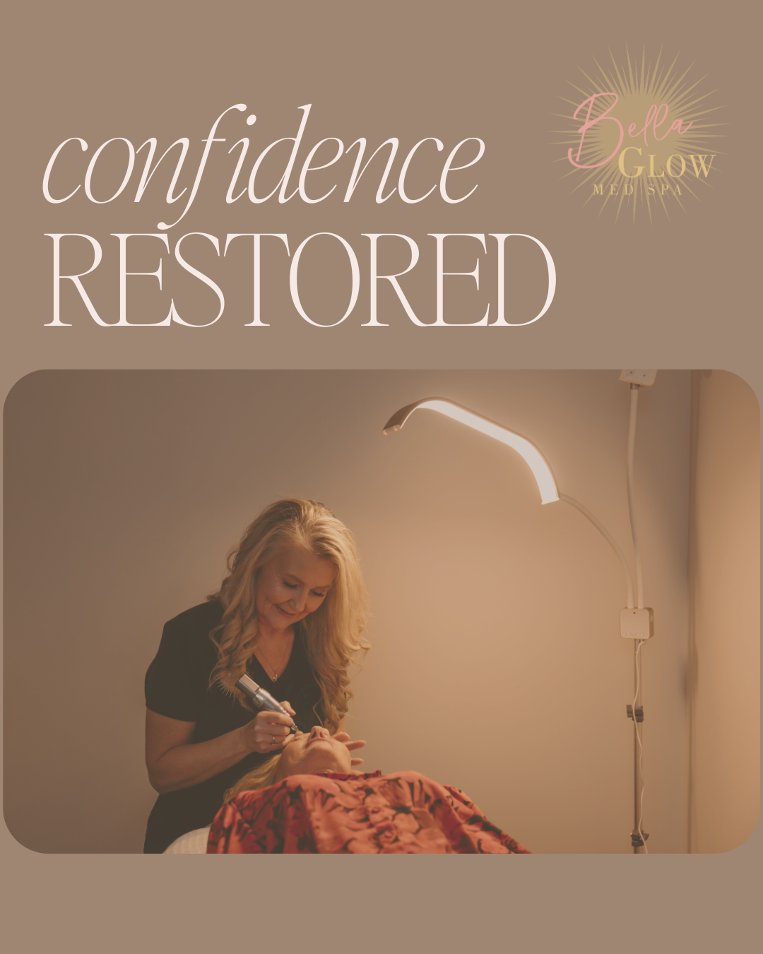 Woman providing cosmetic services, with 