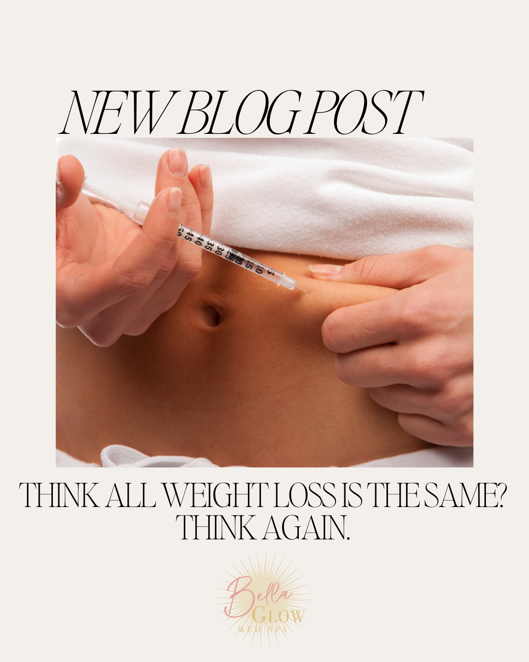 Person injecting abdomen with a syringe; text: 