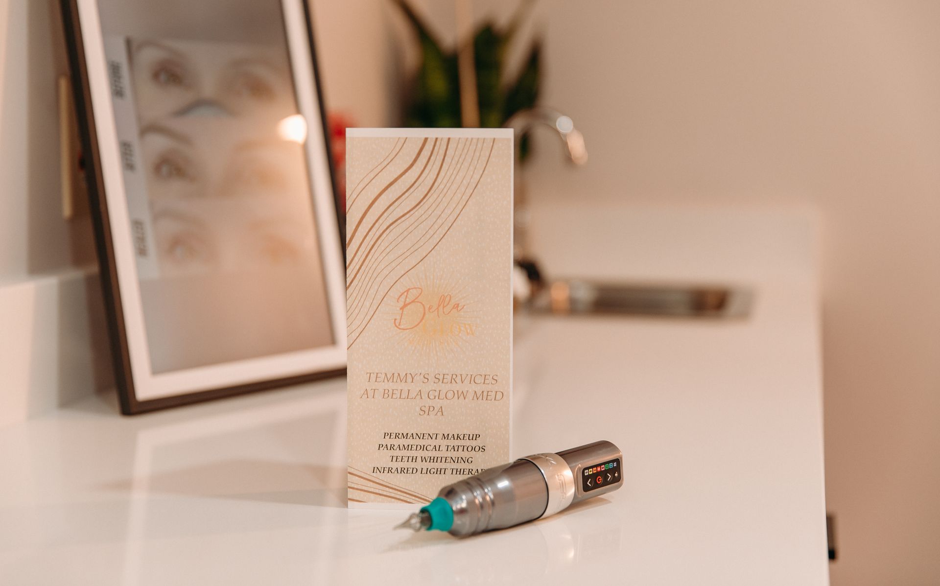 A machine is sitting on a table next to a box.