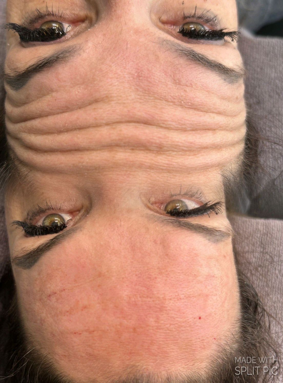 Eine Nahaufnahme des Gesichts einer Frau mit geschlossenen Augen.