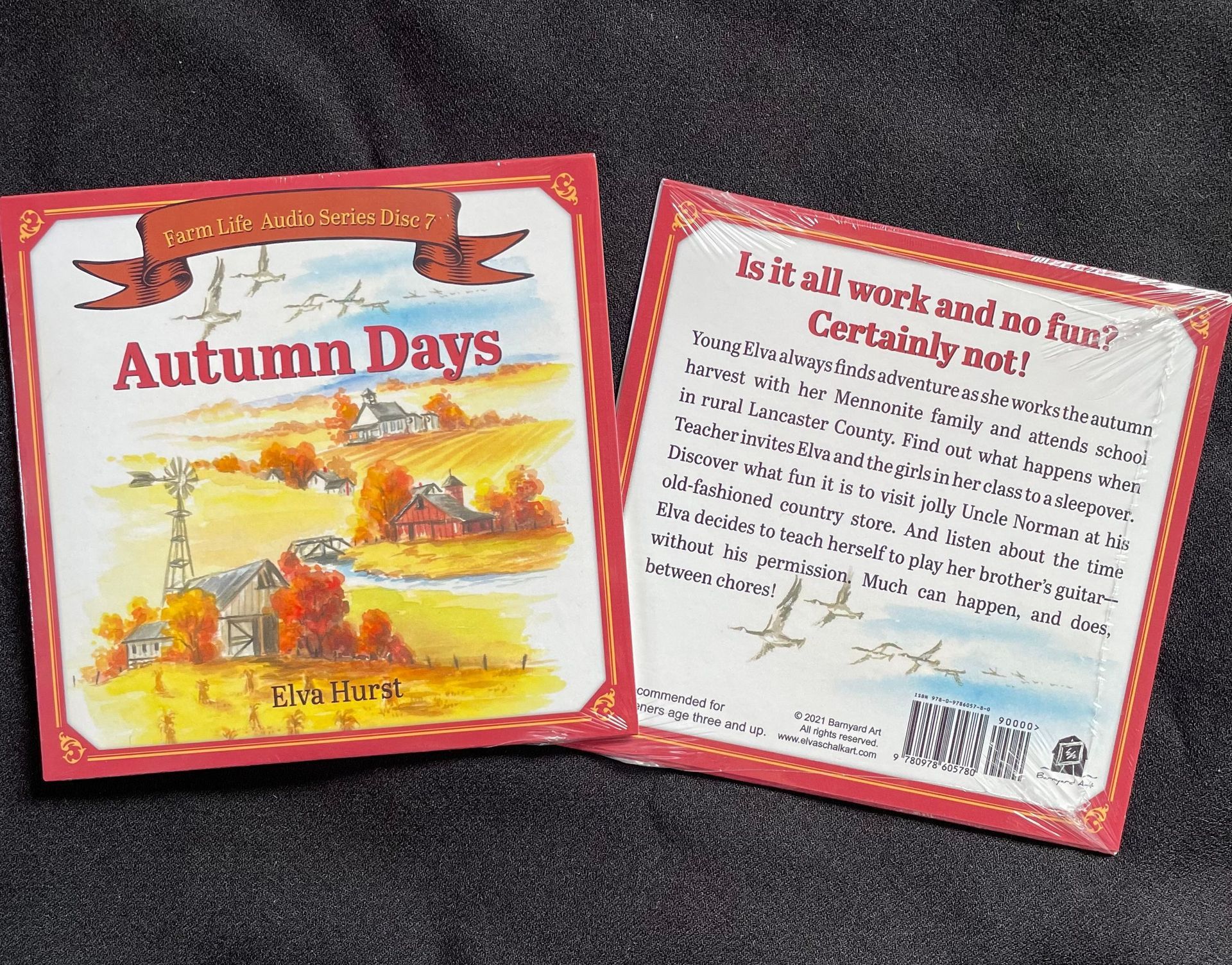 A book called autumn days is on a table