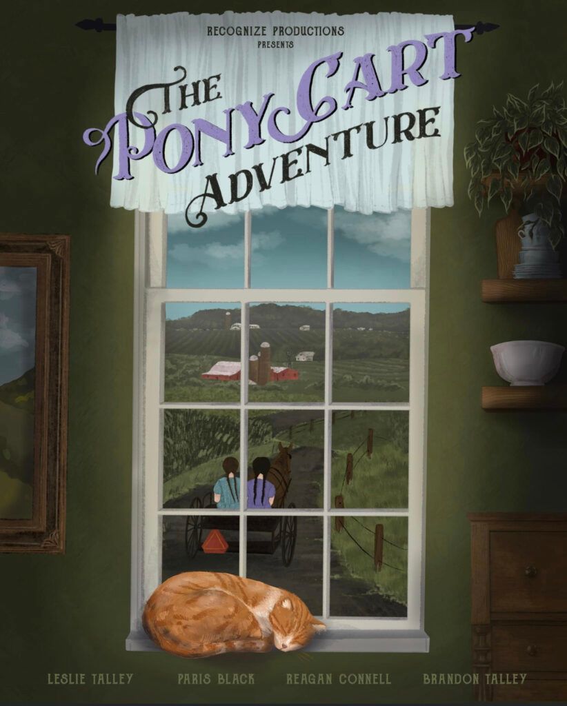 A poster for a movie called the pony cart adventure