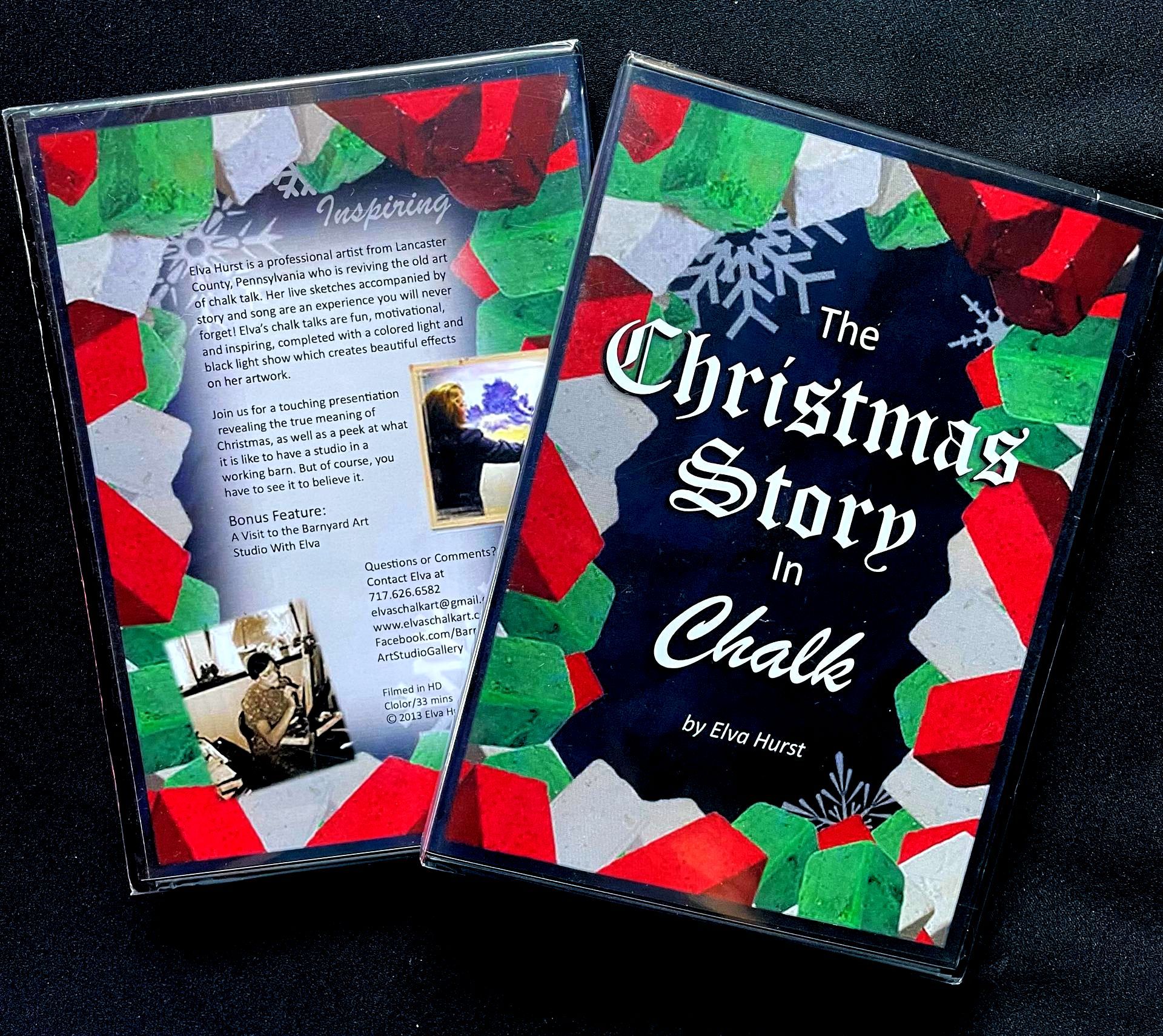 A book called the christmas story in chalk