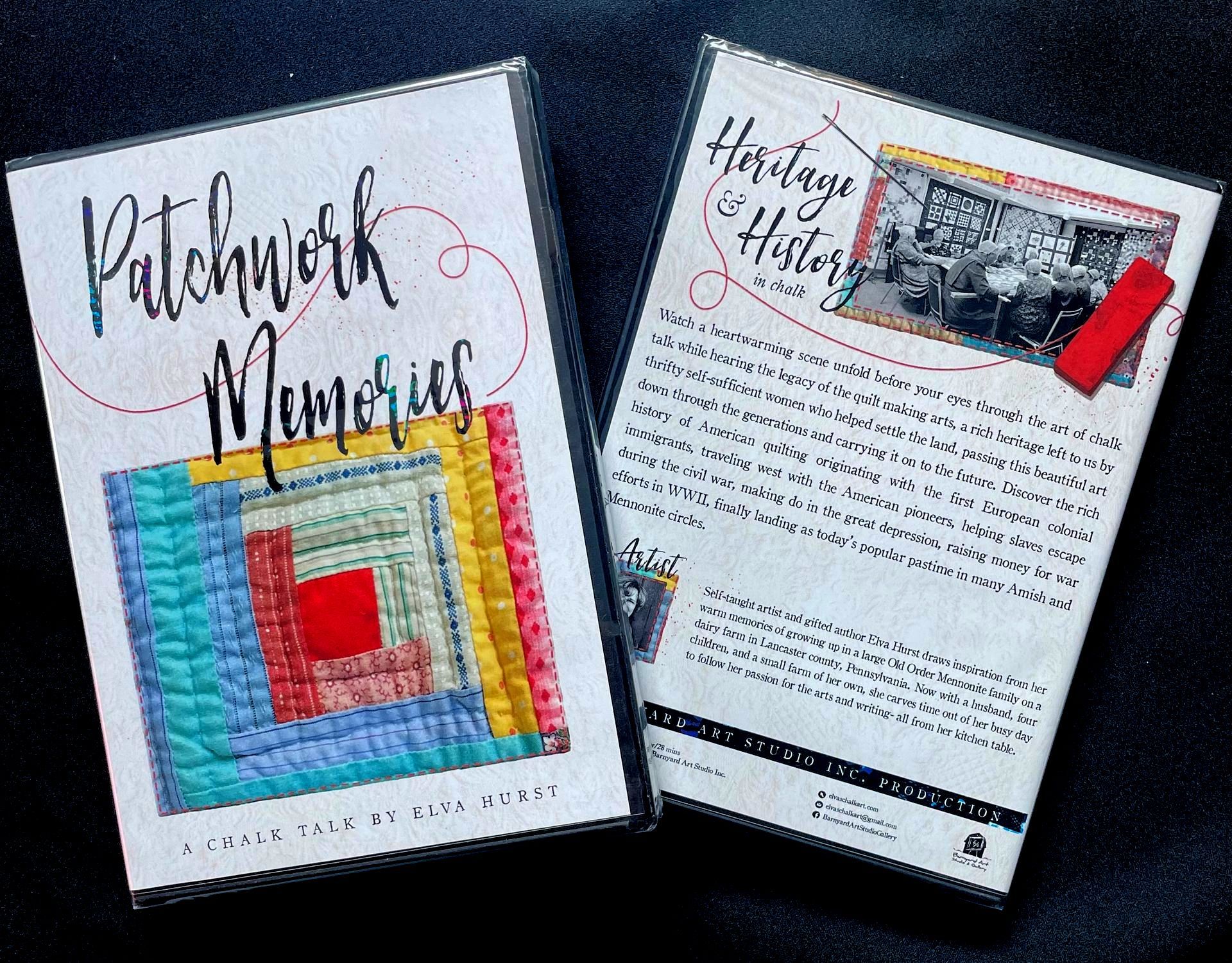 A book titled patchwork memories sits next to another book