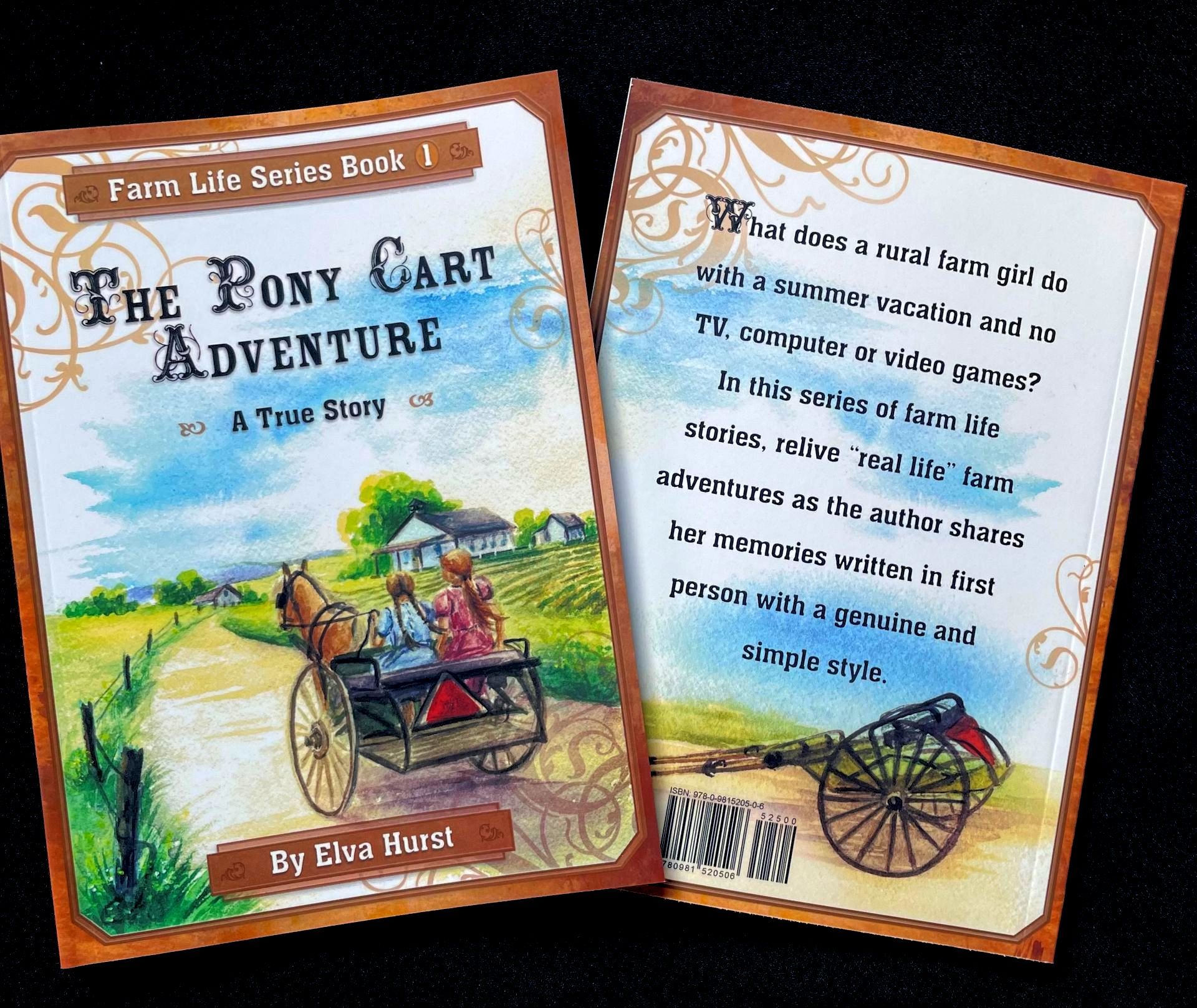 The front and back cover of the book the pony cart adventure