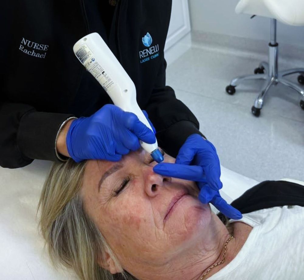 Woman Getting Skin Treatment in Clinic