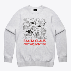 A grey sweatshirt with a nostalgic design.