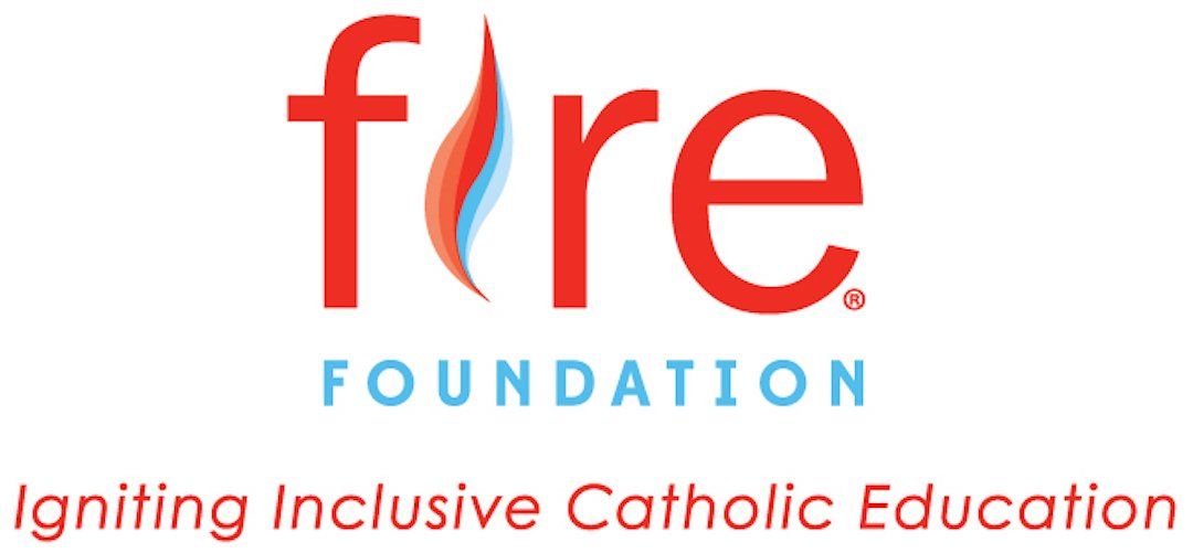 A logo for the fire foundation igniting inclusive catholic education