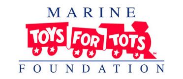 Marine Toys for Tots Foundation logo: red train with white text 