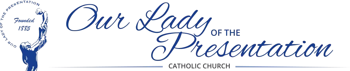 A logo for our lady of the presentation catholic church