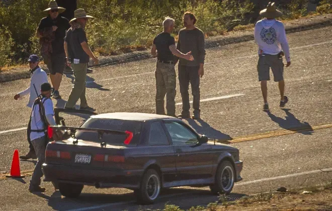 Actor Leonardo DiCaprio spotted filming in Anza-Borrego Desert State Park on May 24, 2024, for Paul Thomas Anderson's untitled film, releasing Aug. 8, 2025.