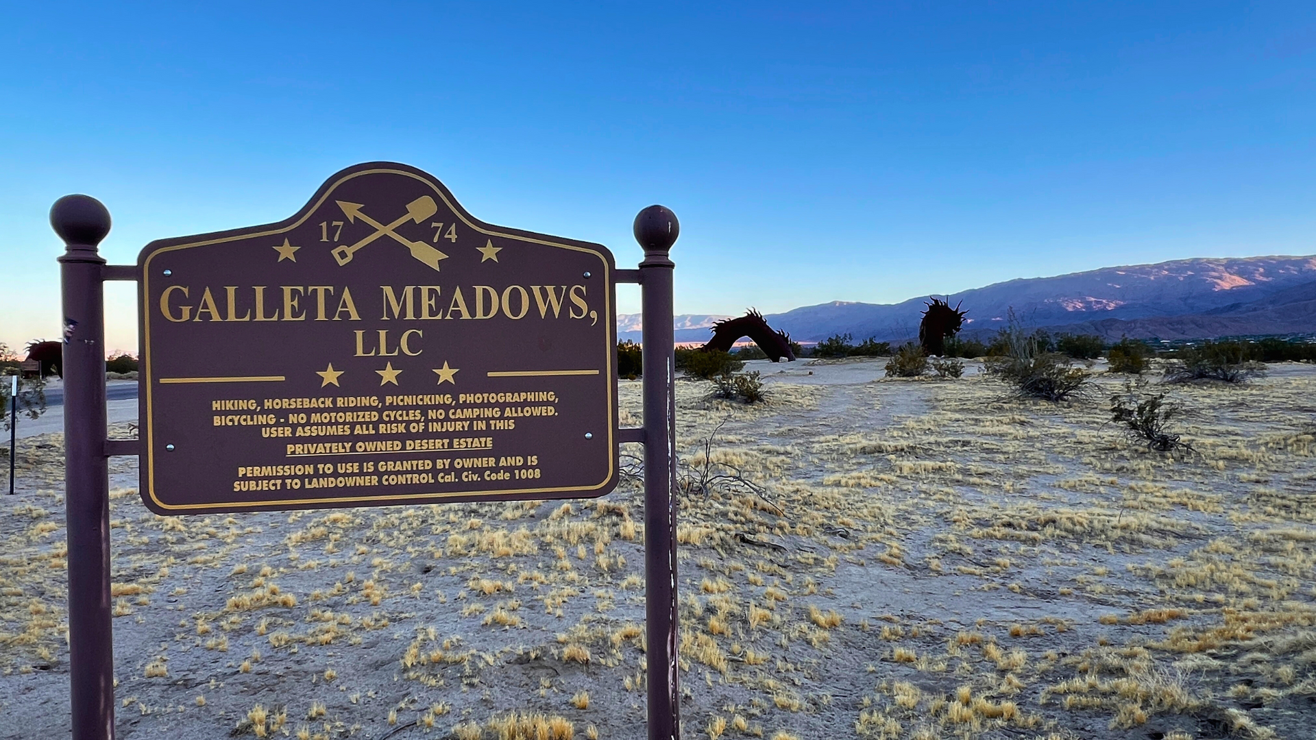 Borrego Springs Metal Sky Art Sign