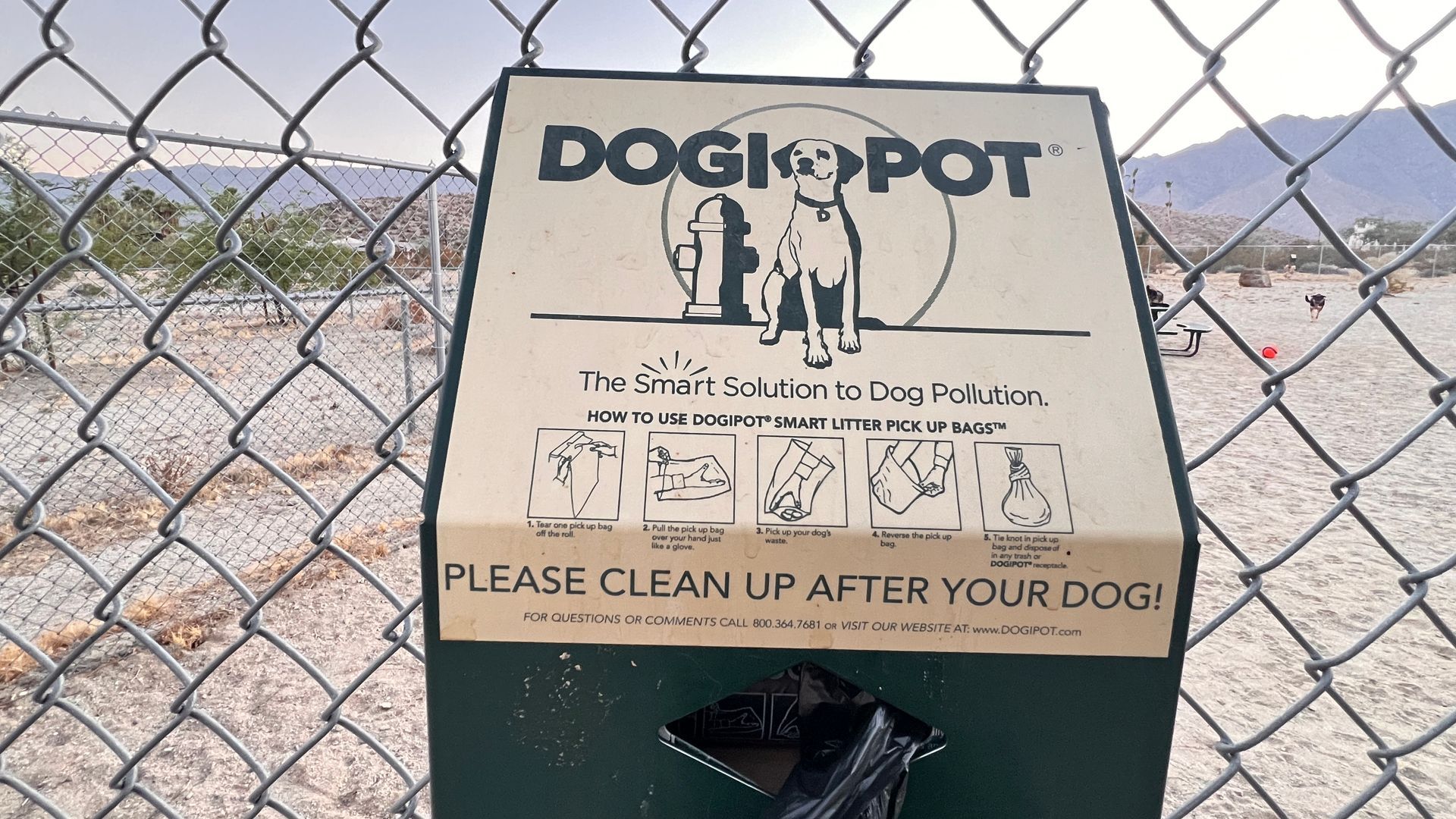 Borrego' springs dog park pet waste bag dispenser