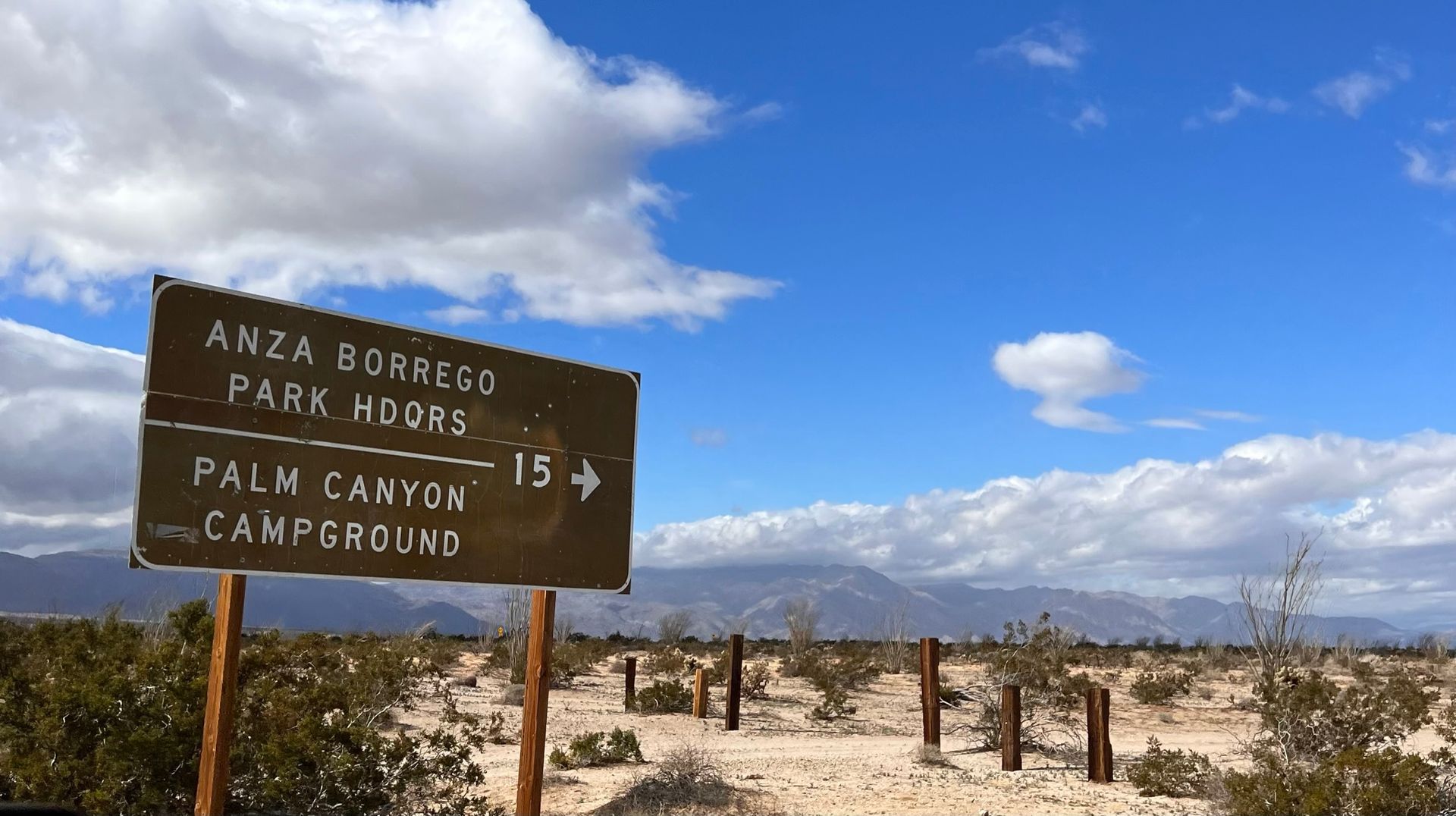 Anza Borrego State Park Headquarter sign