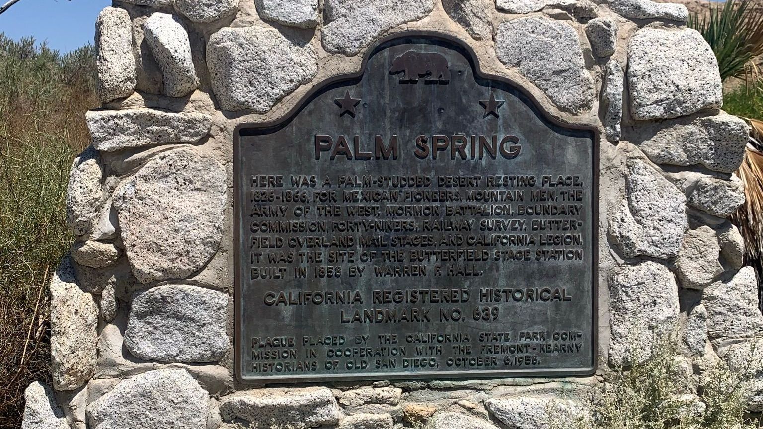 Palm Spring Historic Marker