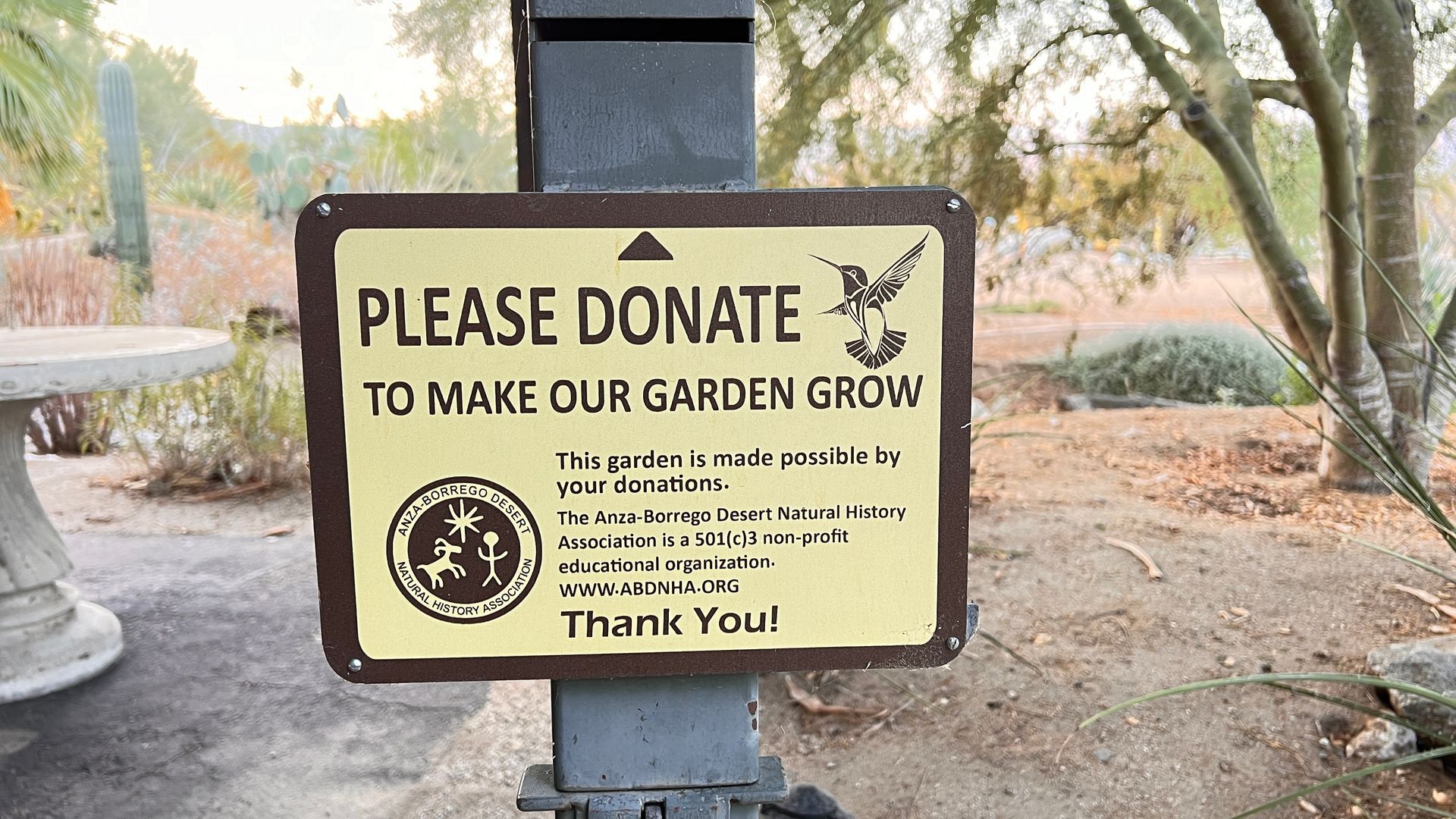 The ABDNHA Desert Garden in Borrego Springs