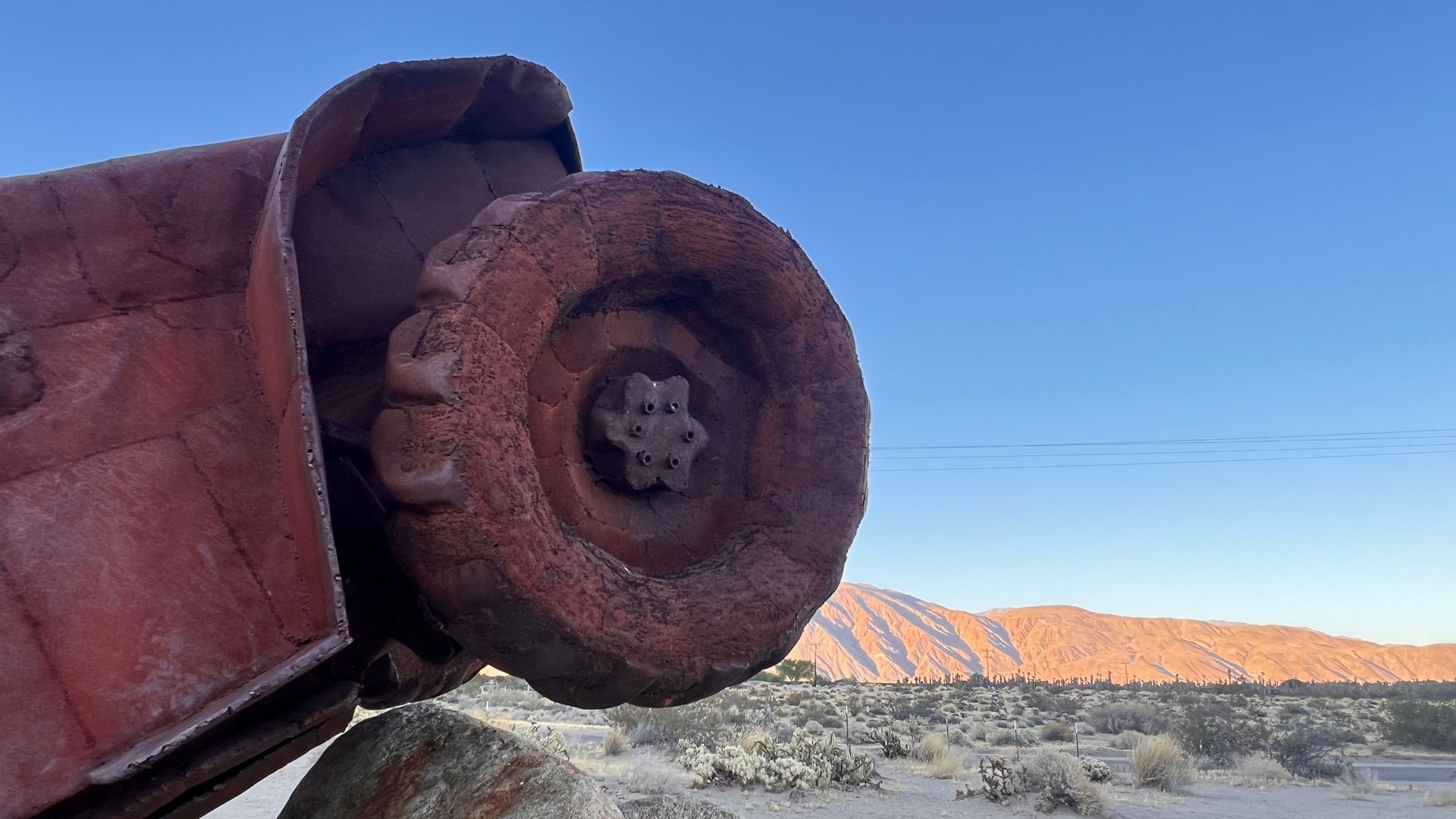 Borrego Springs Metal Sky Art Sculptures Jeep Tire