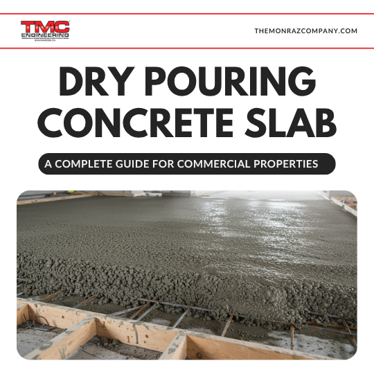 dry pouring concrete slab