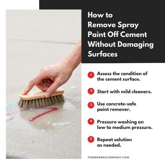 steps for how to remove paint off cement without damaging surface