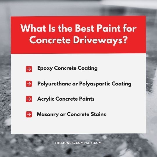 List of best paint for concrete driveways