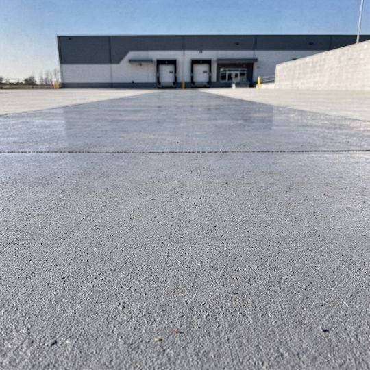 Fresh paint for concrete driveway