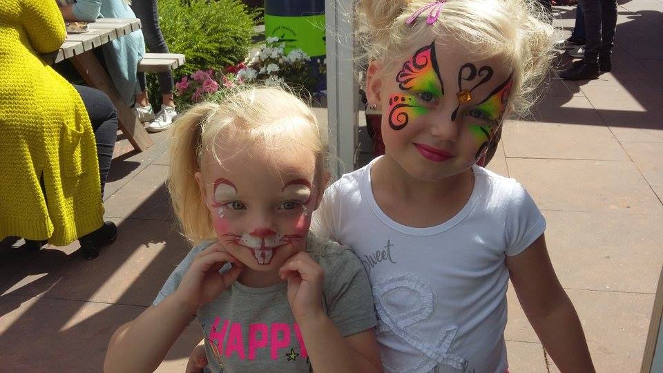 Kinderschmink regenboogvlinder konijn